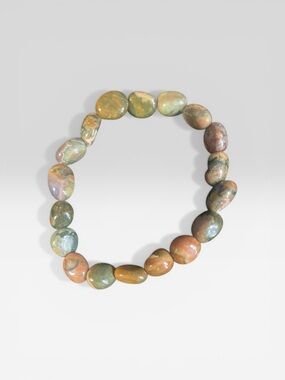 Healing ❤️‍🩹 Natural Jasper Beaded Stretch Bracelet - Green & Brown